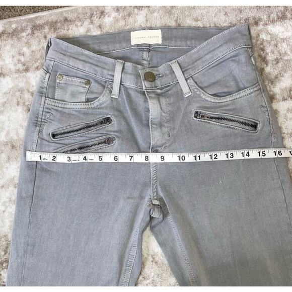 GILDED INTENT gray light wash moto style 27" waist multiple zippers w/stretch - Picture 8 of 11